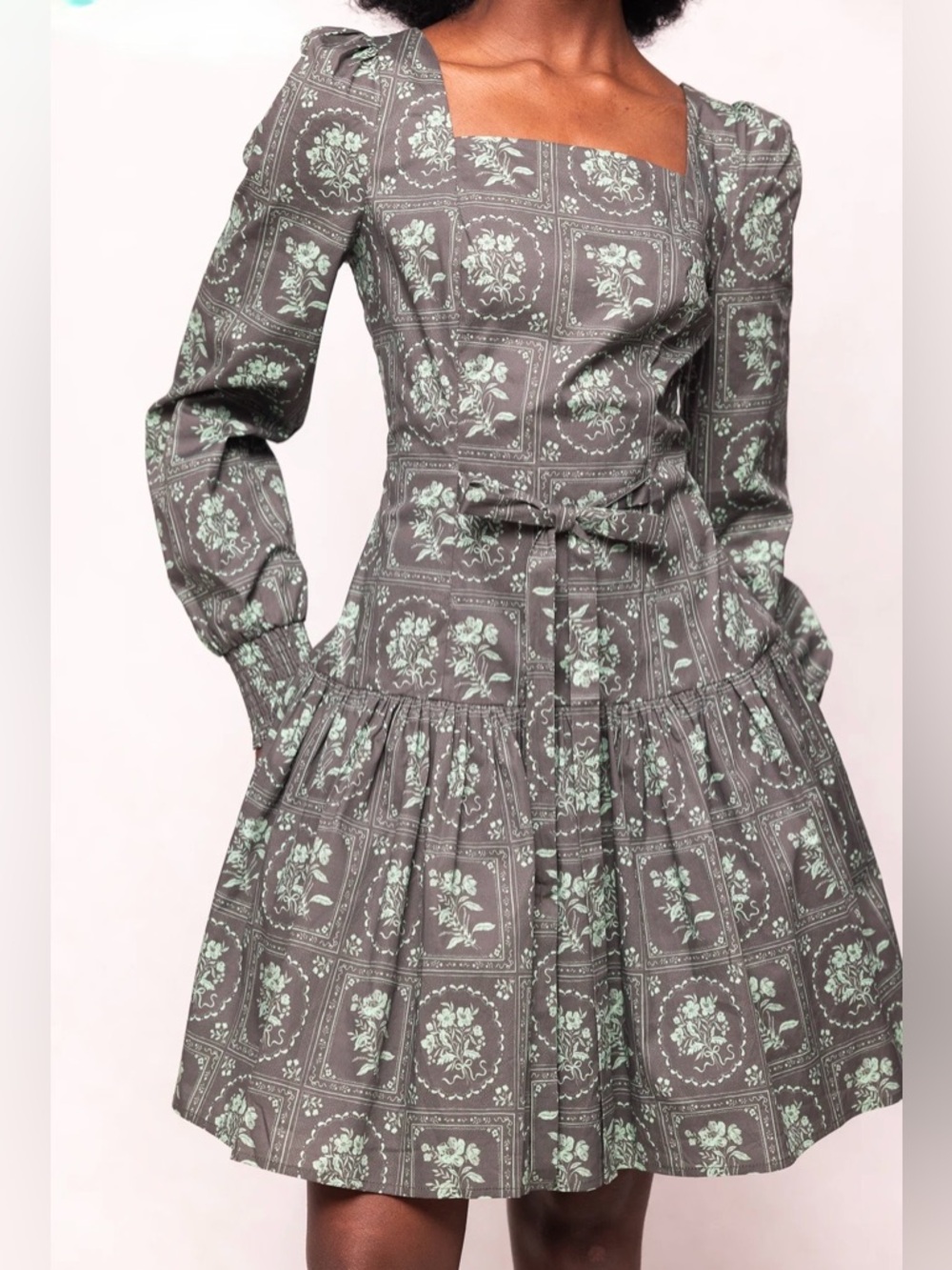 Ivy City Co Finn Dress in Garden Tile - Green NWT Sz 10 Medium 100% Cotton